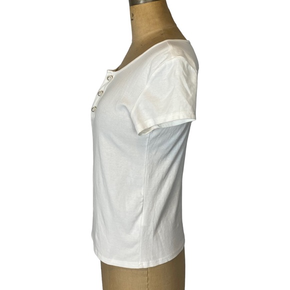 🌷 Molly Bracken Pearl Detail Ivory T-Shirt Size S/M - Picture 5 of 11
